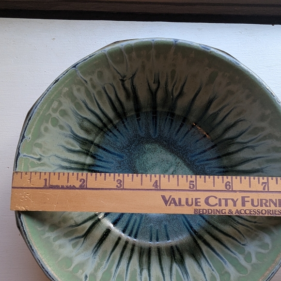 Richard Aerni Studio Art Pottery Bowl Aqua Blue Green Signed - Picture 10 of 11
